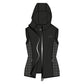 Euro-star Bodywarmer ESMadeleine-Black - 2XL sleeveless black vest with hood and perforated side panels for ventilation