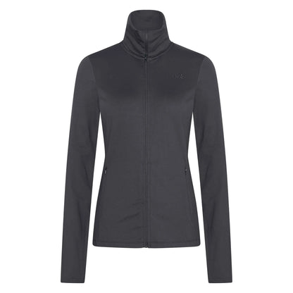 Euro-Star Sweat Jacket ESElena-Black-L with full zip and high collar for a sleek, comfortable fit.