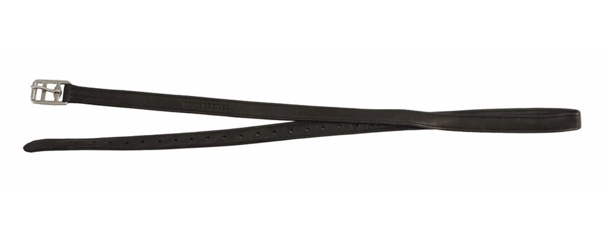 Triple Covered Stirrup Leathers - Premium English Saddle Stirrup Straps in black leather for equestrian supplies