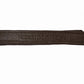 Close-up of brown leather Henri de Rivel Leadline Triple Covered Stirrup Leather with embossed branding and stitching detail