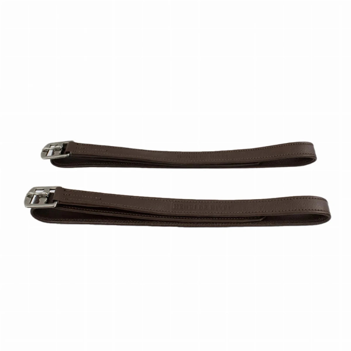 Henri de Rivel Leadline Triple Covered Stirrup Leather in dark brown with metal buckles for horse tack and equestrian use