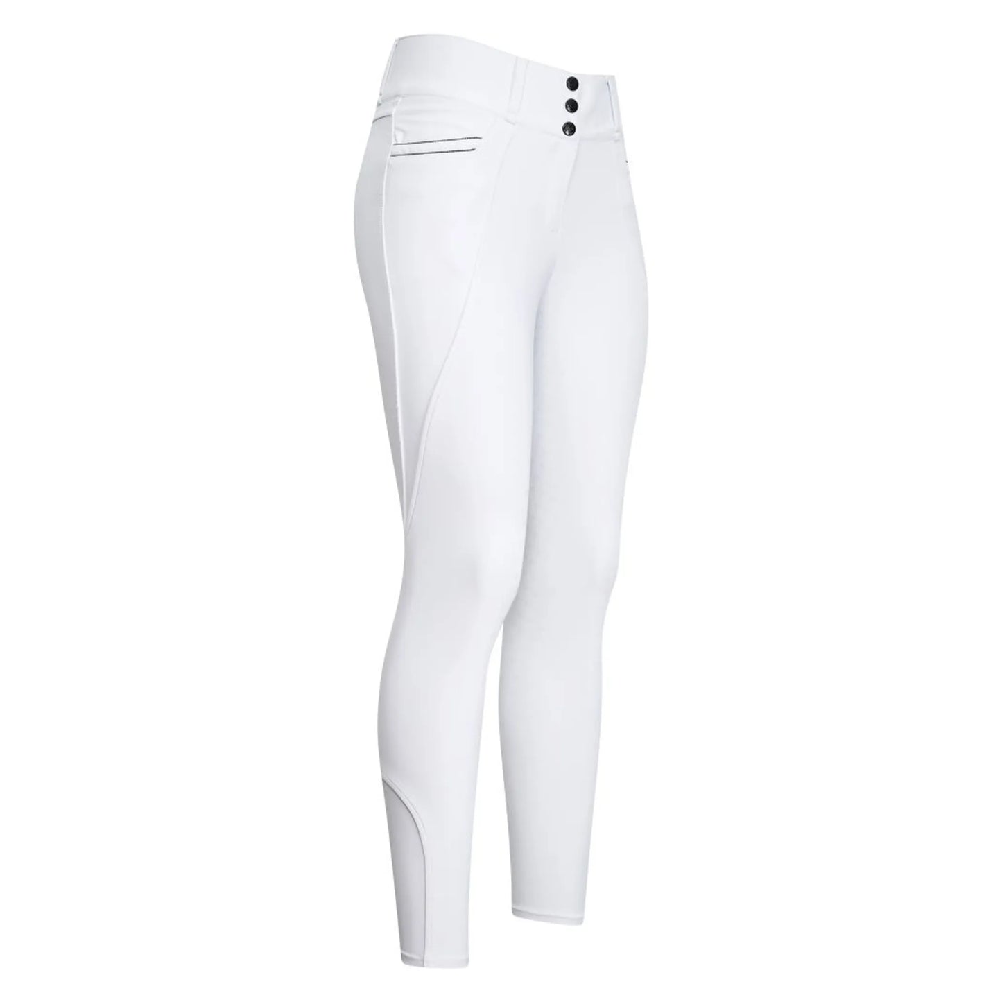 Easy Rider Riding Breeches ERAmara FullGrip-White-32 elegant white equestrian pants with full grip knee patches and front buttons