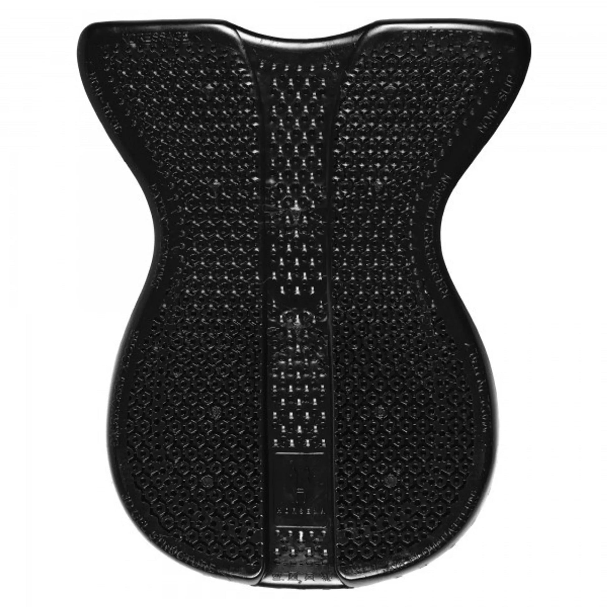 Black gel pad with textured surface for comfort and support, designed for Horsena Back Balance Gel Dressage Saddle Pad
