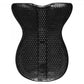 Black gel pad with textured surface for comfort and support, designed as Horsena Front Balance Gel Dressage Saddle Pad