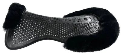 Horsena Back Balance Gel Pad (8-23 mm) with Rolled Edge Eco-Sheepskin, Black/ONE SIZE