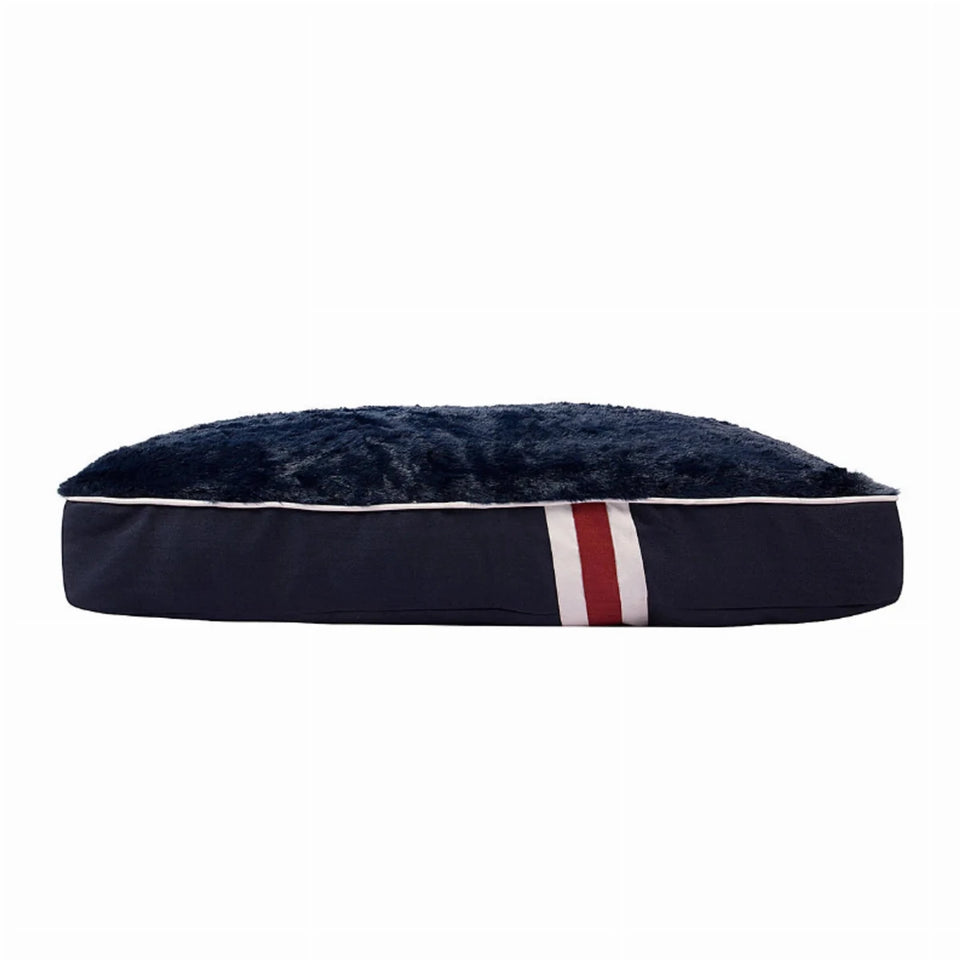 Halo Sam Rectangular Dog Bed - Preppy Stripe Design with Removable, Ec navy/1