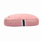 Halo Sam Rectangular Dog Bed - Preppy Stripe Design with Removable Washable Cover in soft pink with navy and white stripe detail