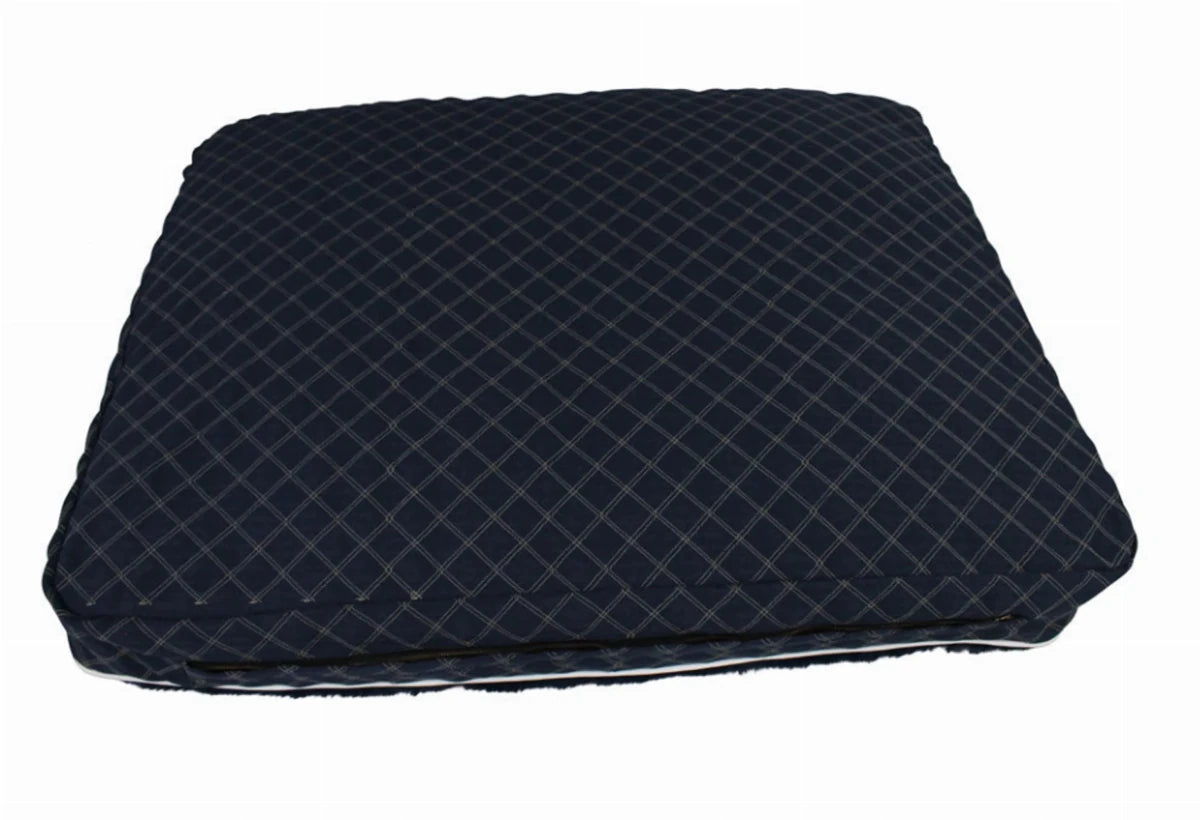 Halo Natasha Rectangular Dog Bed - Quilted Plush Pet Bed with Removable Machine Washable Cover in dark quilted fabric