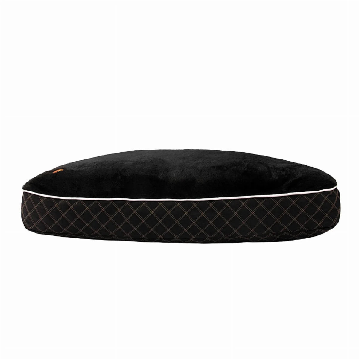 Halo Natasha Rectangular Dog Bed - Quilted Plush Pet Bed with Removable Machine Washable Cover in black and brown design