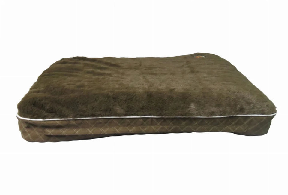 Halo Natasha Rectangular Dog Bed - Quilted Plush Pet Bed with, Brown/M, view 6
