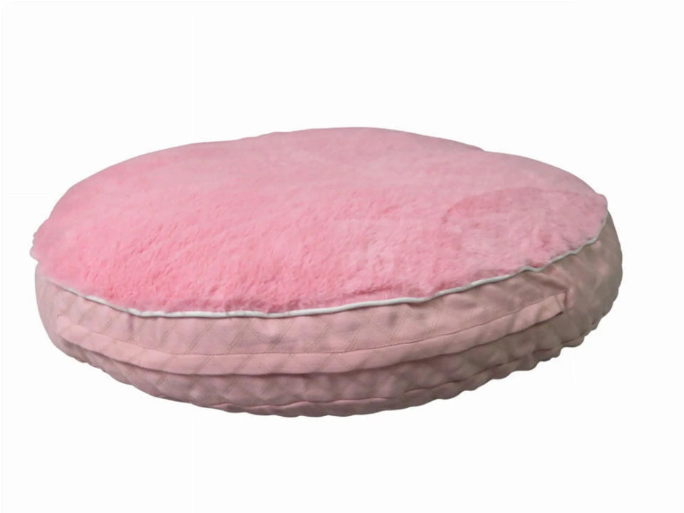 Round Dog Bed - Quilted Plush Bed with Removable Washable Cover, view 10