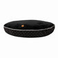 Round Dog Bed - Quilted Plush Bed with Removable Washable Cover in black with cushioned comfort for pets