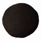 Round Dog Bed - Quilted Plush Bed with Removable Washable Cover in dark brown checkered pattern for pets.