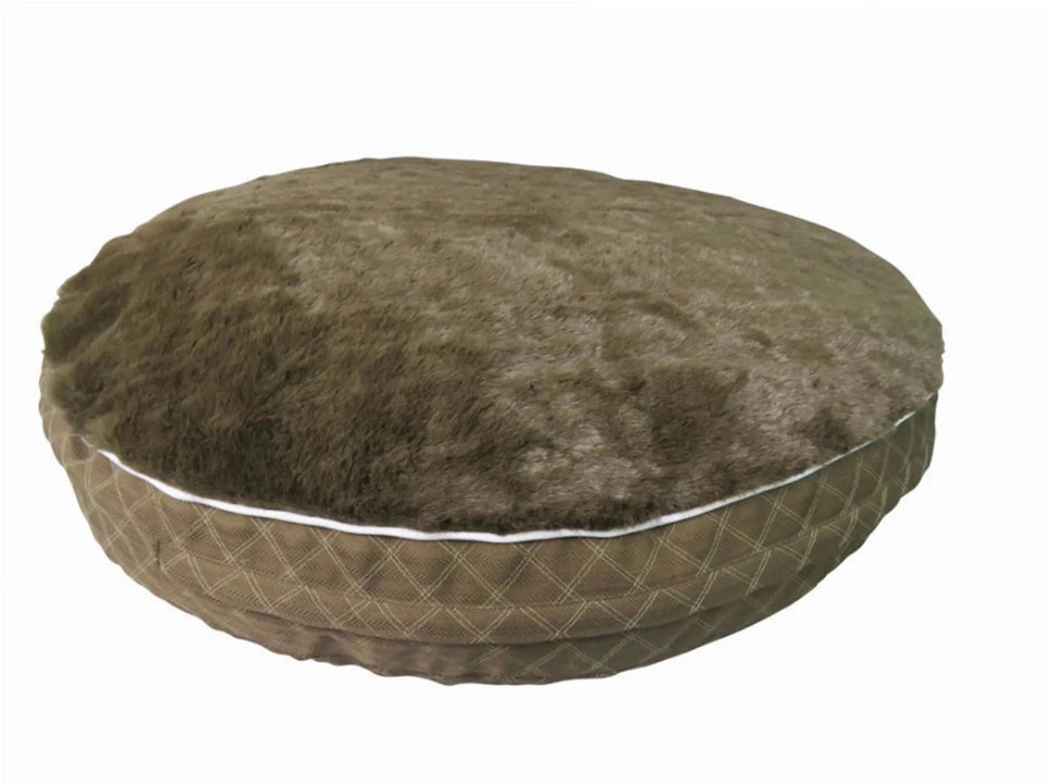 Round Dog Bed - Quilted Plush Bed with Removable Washable Cover, Ec navy/1, view 6