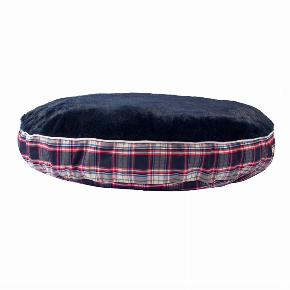 Halo Amber Plaid Round Dog Bed - Machine Washable Plush Pet Bed with, view 2