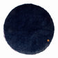 Halo Amber Plaid Round Dog Bed - Machine Washable Plush Pet Bed with Removable Cover for Dogs in dark blue plush material