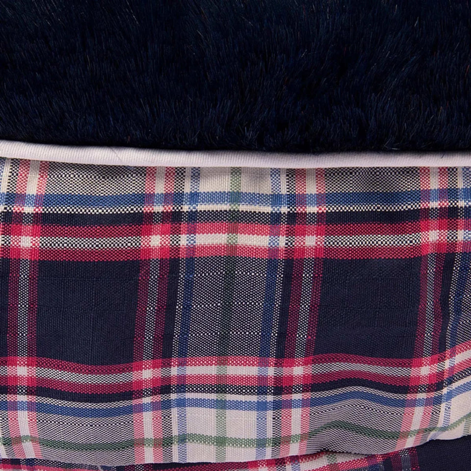 Halo Amber Plaid Round Dog Bed - Machine Washable Plush Pet Bed with, view 6