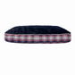Rectangular Dog Bed - Plush Cushioned Bed with Removable Washable Cover in navy blue with plaid sides for dog comfort