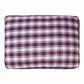 Rectangular Dog Bed - Plush Cushioned Bed with Removable Washable Cover in navy and red plaid pattern