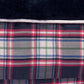 Rectangular Dog Bed - Plush Cushioned Bed with Removable Washable Cover showing navy top and plaid sides pattern.