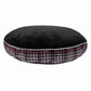 Halo Duck Green Plaid Round Dog Bed - Plush Nesting Bed with Bolster Sides & Removable Washable Cover in black and plaid