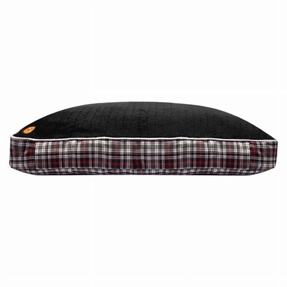 Halo Duck Green Plaid Rectangular Dog Bed - Premium Plush Cushioned Pet Bed with Removable Washable Cover in black and plaid design