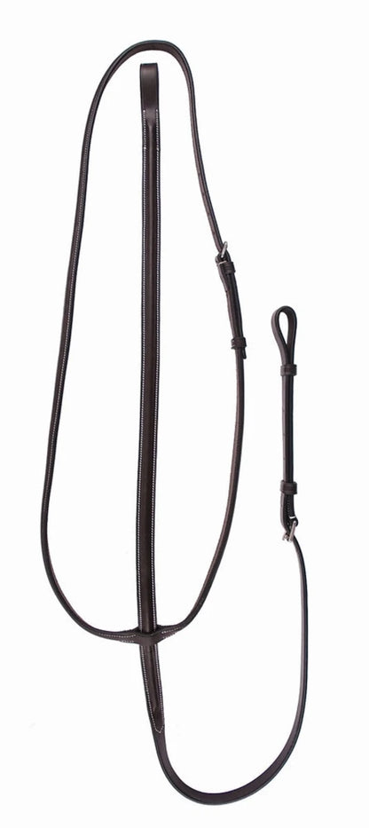 Henri de Rivel Plain Raised Standing Martingale - Premium Leather Horse Training Aid for Hunter Jumper & Schooling