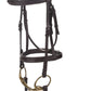 Henri de Rivel Advantage Mono-Crown Padded Bridle - Havana - Cob shown with brass bit and braided reins.