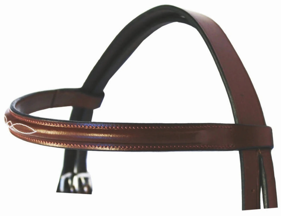 Fancy Raised Bridle - Economical Leather Bridle with Laced Reins, Australian nut/COB