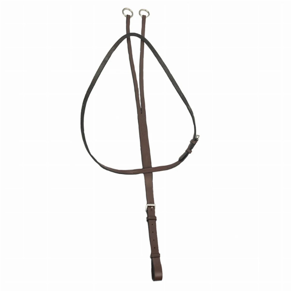 Running Martingale - Flat Leather Martingale with Stainless Steel, Australian nut/HORSE, view 2