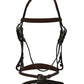 Henri de Rivel Pro Mono-Crown Padded Wide Noseband Bridle - Australian Nut - Cob horse bridle with reins