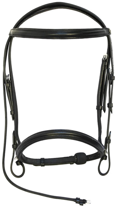 Dressage Bridle - Henri de Rivel Pro Padded Dressage Bridle with Web, Black/black/COB
