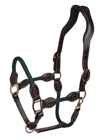 Henri de Rivel Leather Rope Halter, Havana with Hunter Rope, Cob
