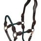 Henri de Rivel Leather Rope Halter - Havana w/ Hunter Rope - Cob horse halter with durable leather and braided rope design