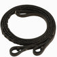 Henri de Rivel Advantage Extra Long Flat Laced Reins in dark brown leather with braided detailing for equestrian use