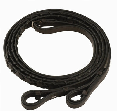 Henri de Rivel Advantage Extra Long Flat Laced Reins, Havana/OVERSIZE