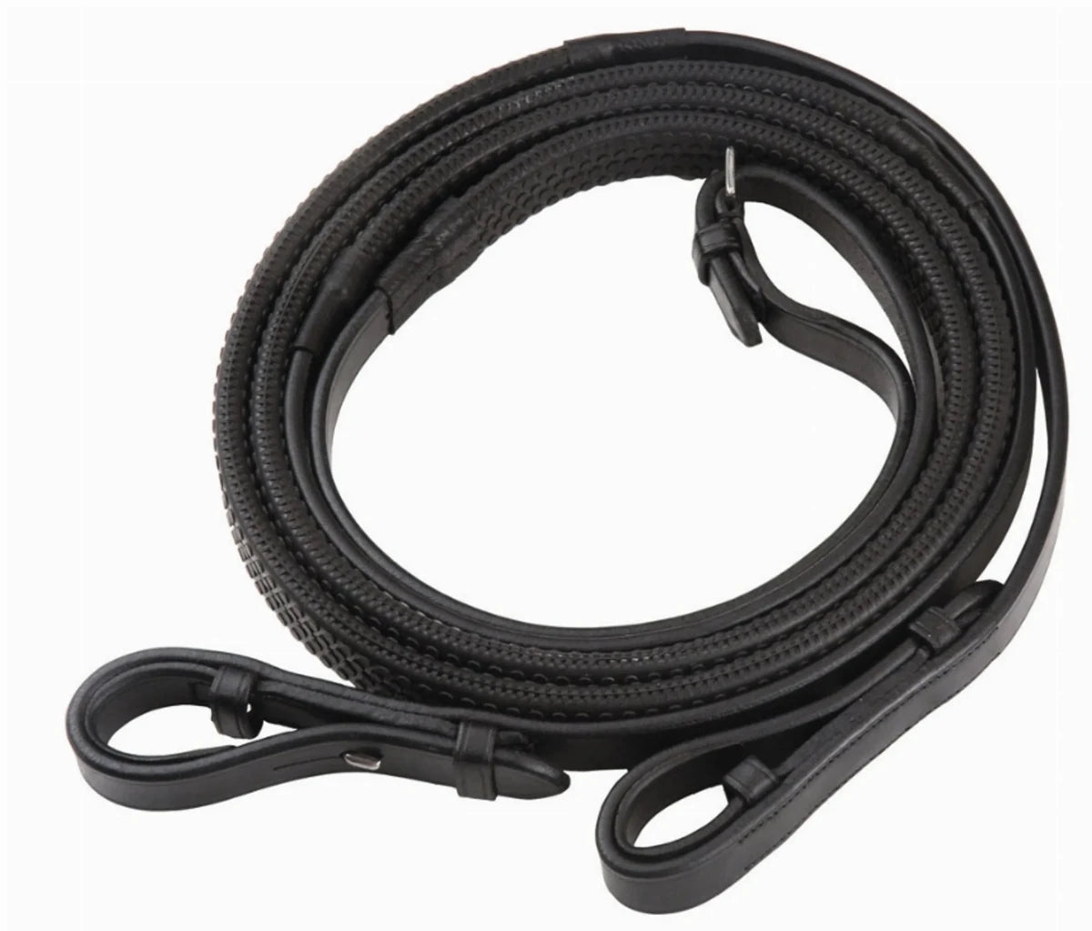 Henri de Rivel Advantage Rubber Reins black durable textured horse reins for equestrian supplies and pet products