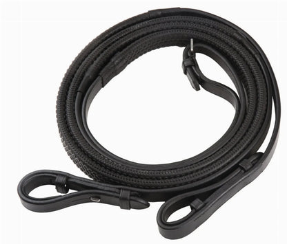 Henri de Rivel Advantage Rubber Reins black durable textured horse reins for equestrian supplies and pet products