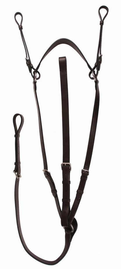 Henri de Rivel Advantage Flat Breastplate Martingale with Standing Attachment - Leather Horse Tack for Hunters and Equitation