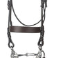 HENRI DE RIVEL POLO BRIDLE WITH DOUBLE REINS in dark brown leather with metal bit and chains for equestrian use