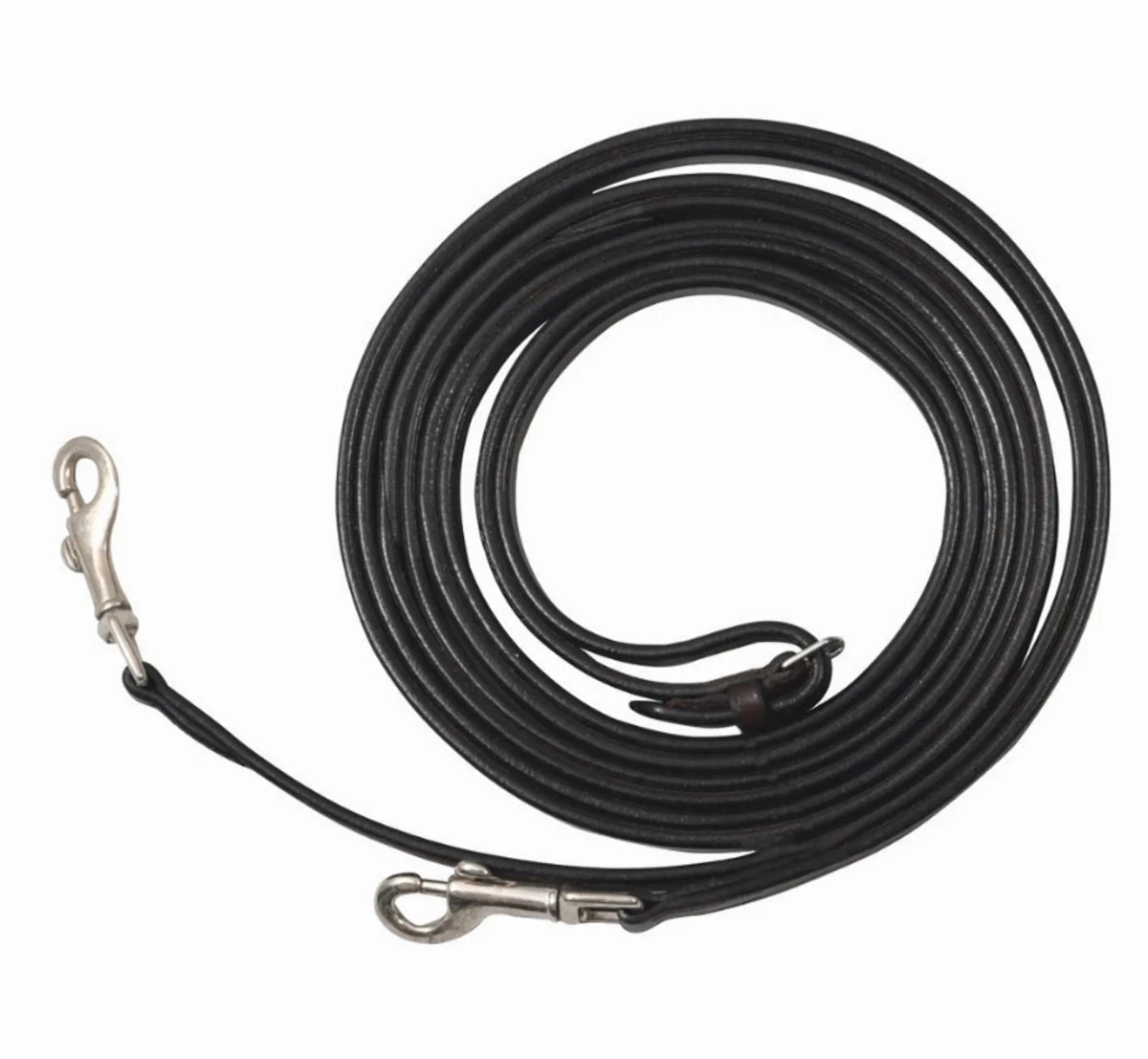 Henri de Rivel Advantage Breastplate Draw Reins - Full Leather with Breastplate Snap coiled black leather reins