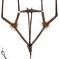 Henri de Rivel Pro 5 Point Elastic Breastplate Martingale - Running Attachment with Removable Fleece in brown leather equestrian tack