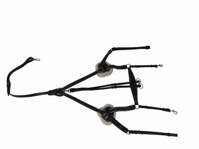 Henri de Rivel Pro 5 Point Elastic Breastplate Martingale, Black/COB
