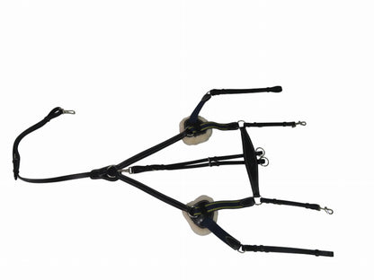 Henri de Rivel Pro 5 Point Elastic Breastplate Martingale - Running Attachment with Removable Fleece