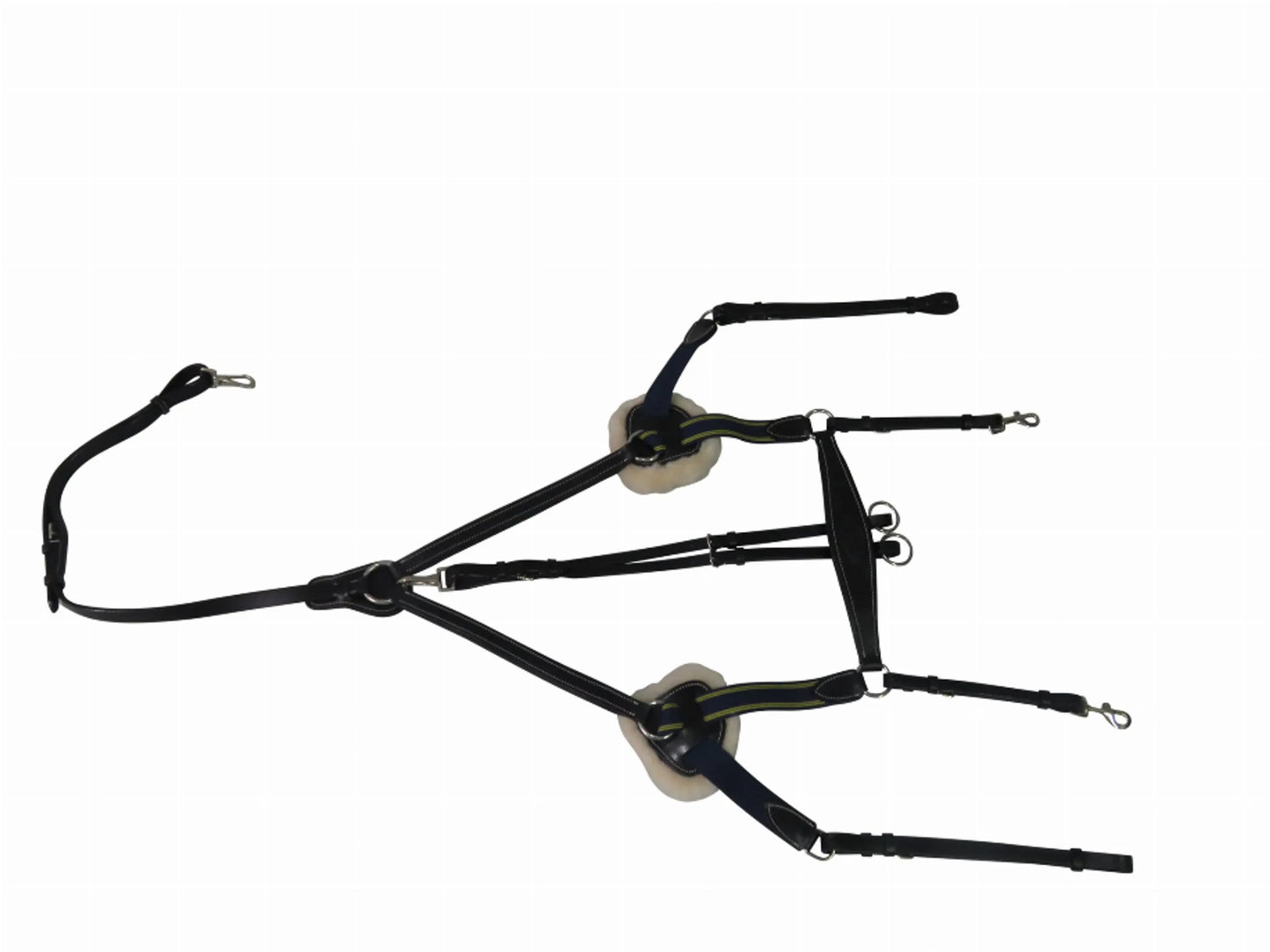 Henri de Rivel Pro 5 Point Elastic Breastplate Martingale - Running Attachment with Removable Fleece