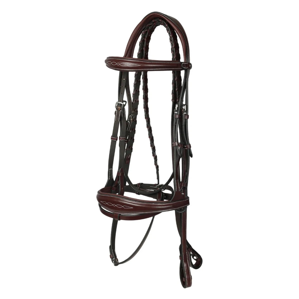 Henri de rivel Jamaika Pro Anatomical Fancy Raised Wide Flash Noseband, Havana/COB, view 5