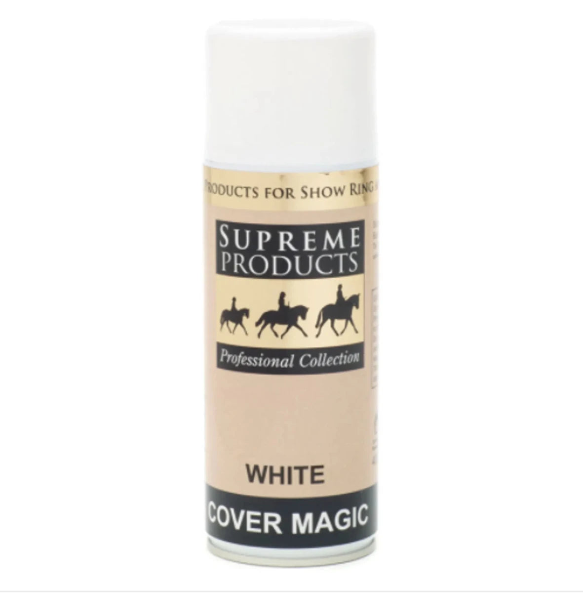 Supreme Products Cover Magic White - 400ml spray can for professional equestrian grooming and show ring use