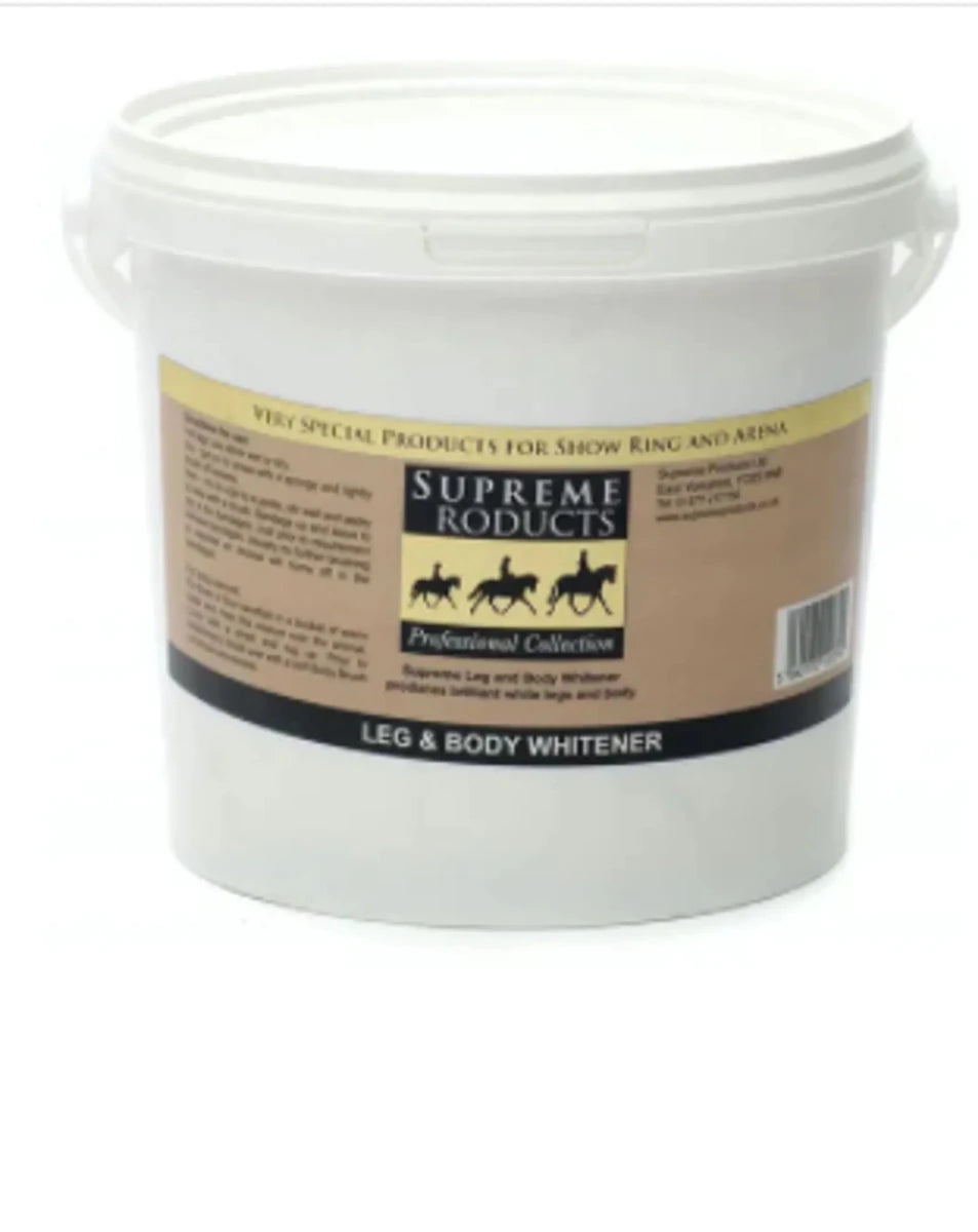 Supreme Products Leg & Body Whitener - 5kg white plastic container for show ring and arena use