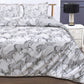 AWST Int'l "Lila" Elegant Horse Comforter Set- White w/ Gray- King