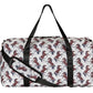 AWST Int'l "Lila" Galloping Bay Horses Duffle Bag- Beige with brown horse pattern and black straps for pet supplies travel